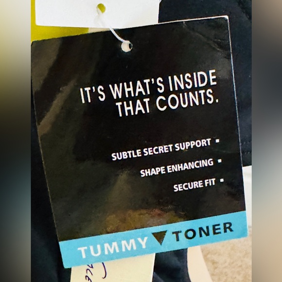 NWT Kenneth Cole Tummy Toner Black & Yellow Swimsuit Size Large - Picture 9 of 11